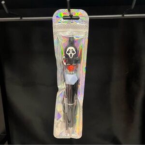 Black and White Ghost Face Focal Bead Pen